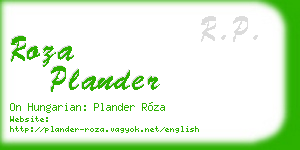roza plander business card