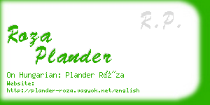 roza plander business card